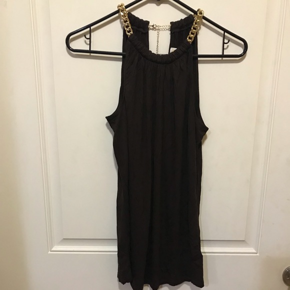 Michael Kors Tops - Michael Kors tank top w/chain accents. Brown, sz M.